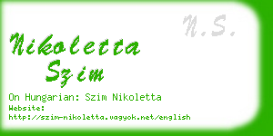 nikoletta szim business card